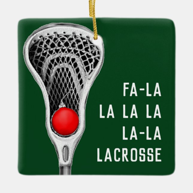Lacrosse Holiday Geschenke Keramikornament (Vorderseite)
