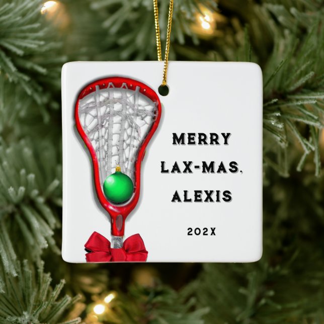Lacrosse Holiday Geschenke Keramikornament (Baum)