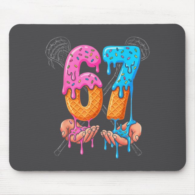 Lacrosse Ice Cream Drip 67 Hands Stakes Boys Srts  Mousepad (Vorne)