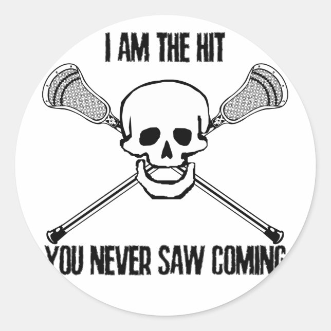 Lacrosse Ich bin der Hit Runder Aufkleber (Vorderseite)