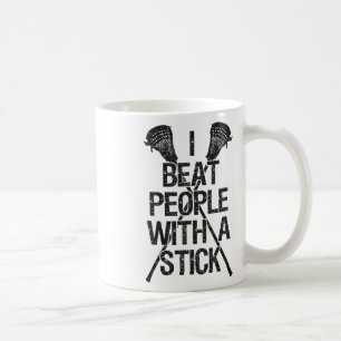 Lacrosse Ich schlage Leute mit einem Stick Funny P Kaffeetasse