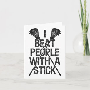 Lacrosse Ich schlage Leute mit einem Stick Funny P Karte