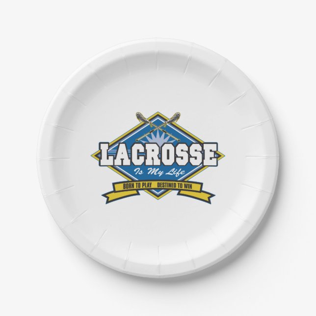 Lacrosse ist mein Leben Pappteller (Vorderseite)