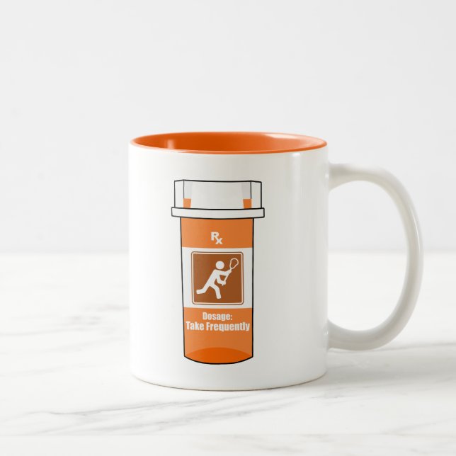 Lacrosse ist mein Medikament Zweifarbige Tasse (Rechts)