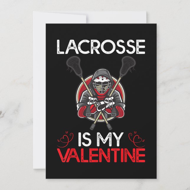 Lacrosse ist mein Valentinstag Lacrosse Valentinst Einladung (Vorderseite)