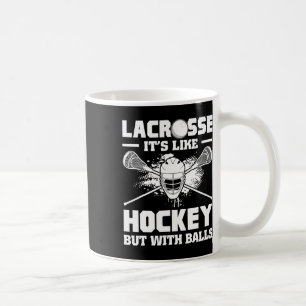 Lacrosse ist wie Hockey, aber mit lustigem Spieler Kaffeetasse