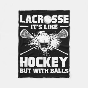 Lacrosse ist wie Hockey, aber mit lustigen Spieler Fleecedecke