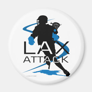 Lacrosse-Jungen-LOCKERES Angriffs-Blau Magnet