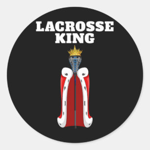 Lacrosse King Mens Lacrosse Shirt for Boys Lacross Runder Aufkleber