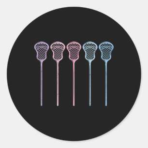 Lacrosse Lacrosse Sticks Girls Retro Runder Aufkleber