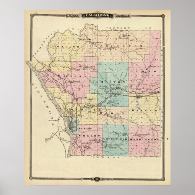 Lacrosse Landkreis, Wisconsin Poster (Vorne)