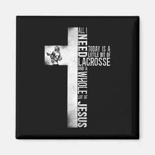 Lacrosse Lax Cross Faith Christlich Alles was ich Magnet