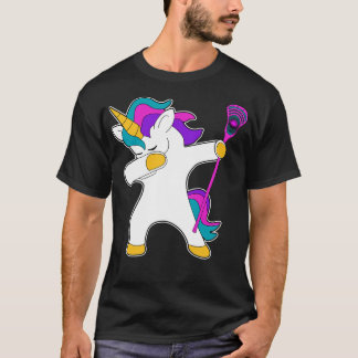 Lacrosse Lax dab dabbing Unicorn Geschenkfächer T-Shirt