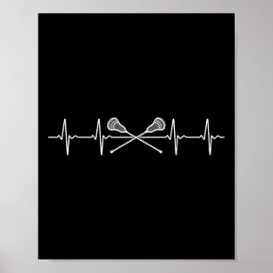 Lacrosse Lax Heartbeat Mens Poster