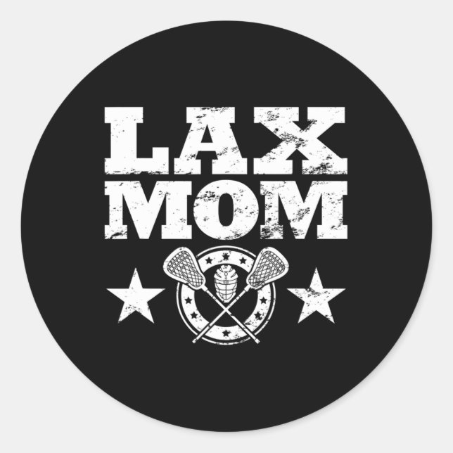 Lacrosse Lax Mama Runder Aufkleber (Vorderseite)