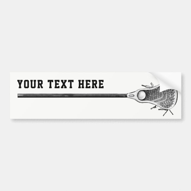 Lacrosse Lax Stick Bumper Sticker Autoaufkleber (Vorne)