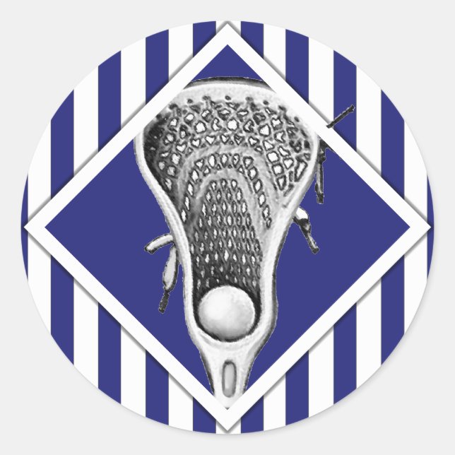 Lacrosse Lax Team Blue Classic Round Sticker (Vorderseite)