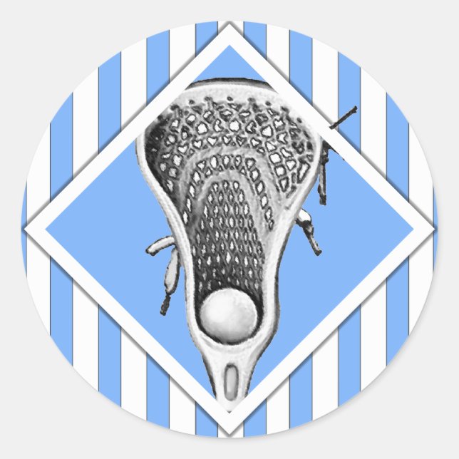 Lacrosse Lax Team Light Blue Classic Round Sticker (Vorderseite)
