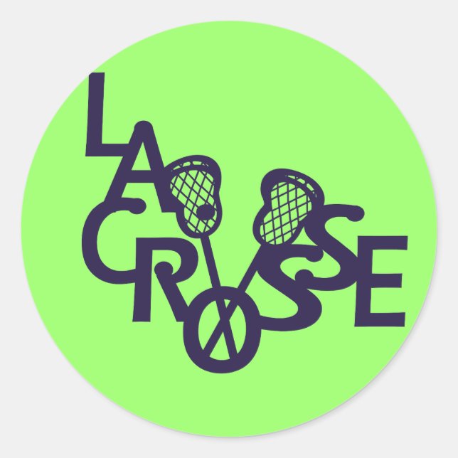 Lacrosse Letters Runder Aufkleber (Vorderseite)