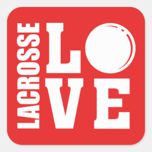 Lacrosse-Liebe Quadratischer Aufkleber