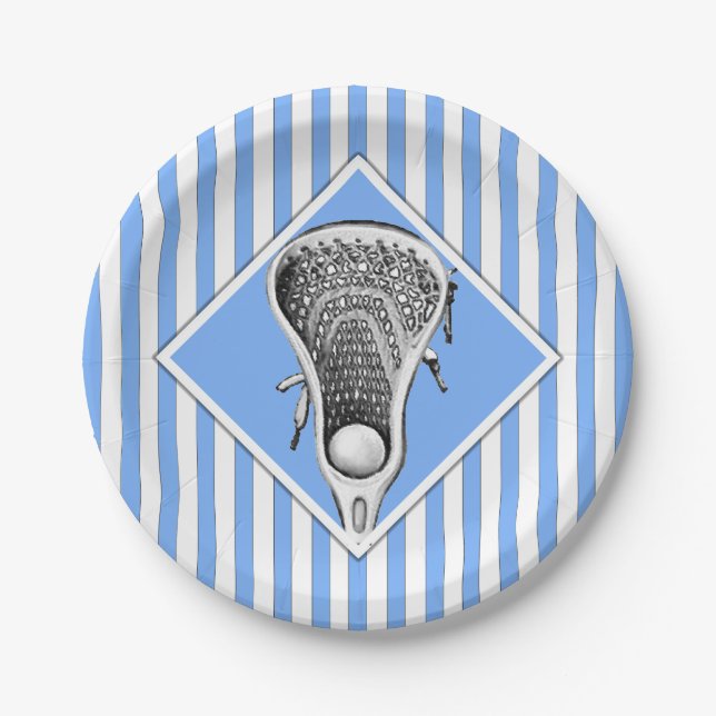 Lacrosse Light Blue Team Party Paper Teller (Vorderseite)