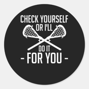Lacrosse Lover Karo Sie selbst tun für Sie Runder Aufkleber