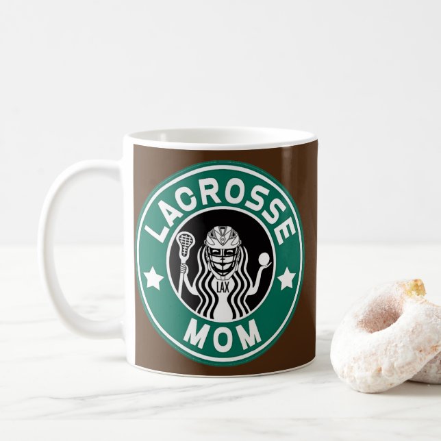 Lacrosse Mama Coffeine Coffee Lover  Kaffeetasse (Mit Donut)