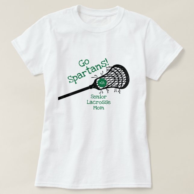 Lacrosse-Mama für grünes Go-Team T-Shirt (Design vorne)