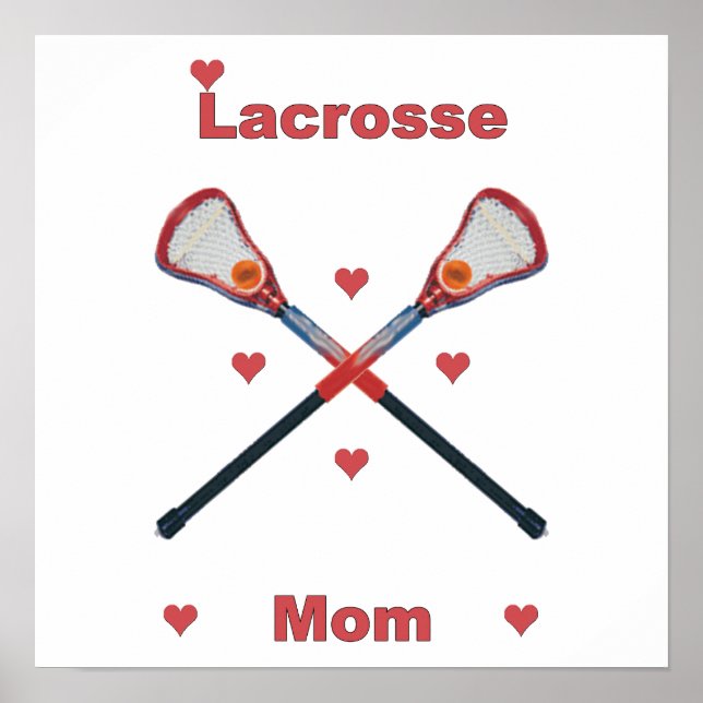Lacrosse Mama Hearts Poster (Vorne)