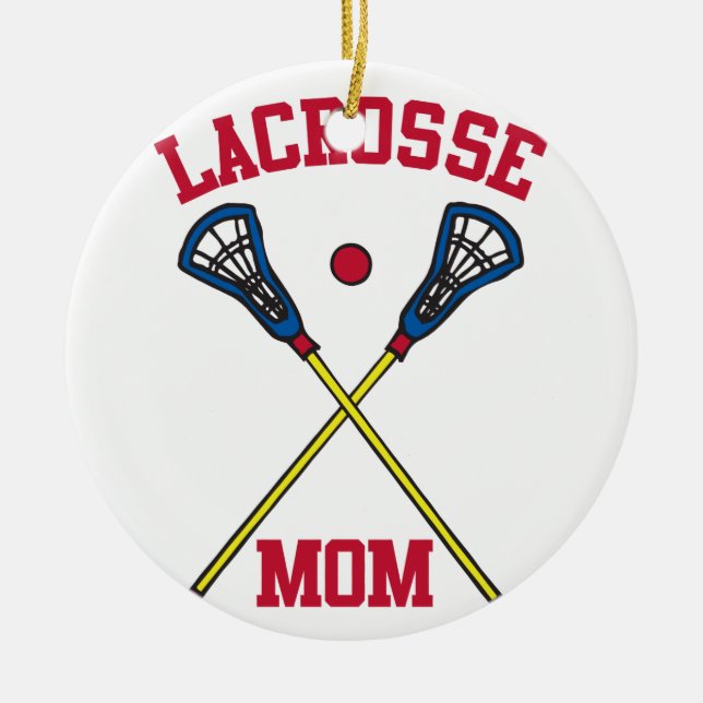 Lacrosse-Mama Keramik Ornament (Vorne)