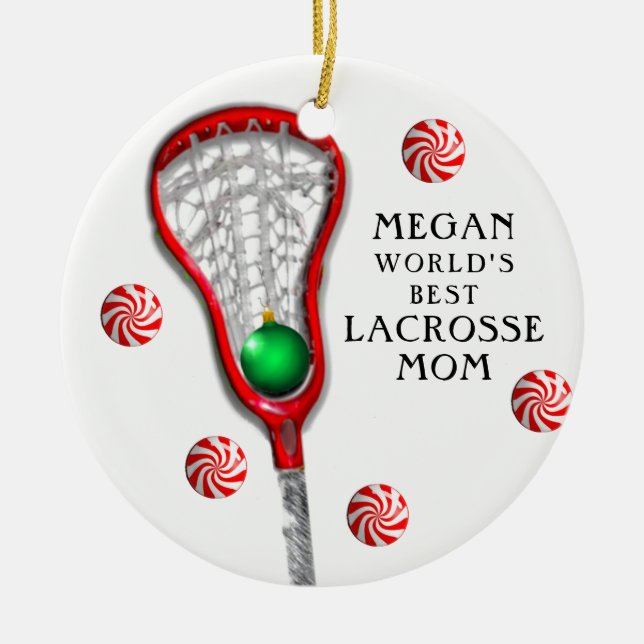 Lacrosse-Mama Keramik Ornament (Vorne)