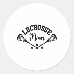 Lacrosse Mama Lacrosse Stick Ehefrau Frauen Lacros Runder Aufkleber