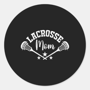 Lacrosse Mama Lacrosse Stick Ehefrau Frauen Lacros Runder Aufkleber