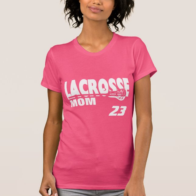 Lacrosse-Mama mit Anzahl T-Shirt (Vorderseite)
