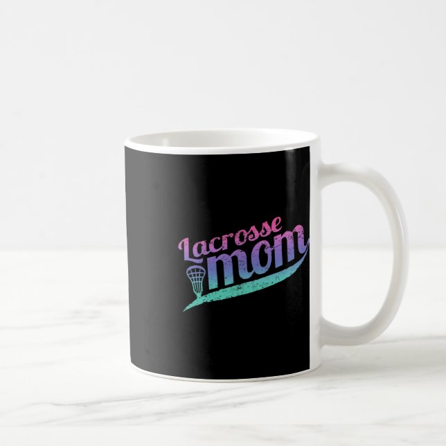 Lacrosse Mama Vintag Proud Lax Mutter Kaffeetasse (Rechts)