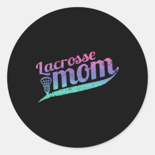 Lacrosse-Mama Vintage Stolze Lax-Mutter Runder Aufkleber