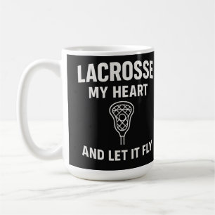 Lacrosse mein Herz und lass es fliegen   Inspirier Kaffeetasse
