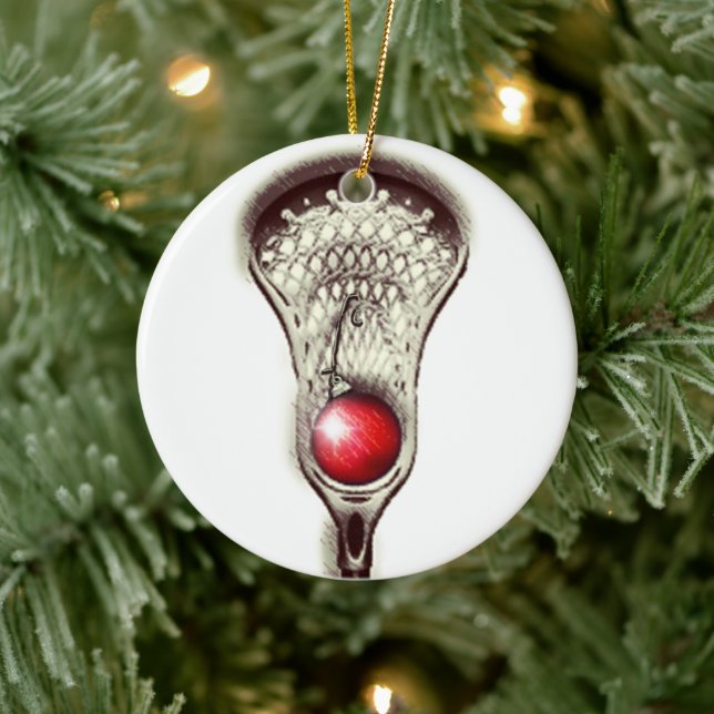 Lacrosse Merry Lax-mas Keramikornament (Baum)