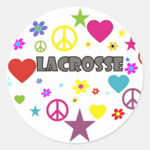 Lacrosse-Mischgraphiken Runder Aufkleber