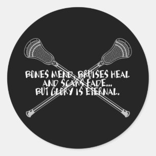 Lacrosse Motivation Glory Cosses weiße Aufkleber