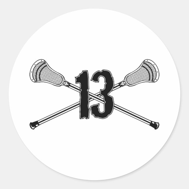 Lacrosse Number 13 Aufkleber (Vorderseite)