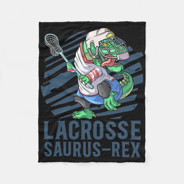 Lacrosse-o-saurus T Rex Dinosaur mit Lacrosse-Schl Fleecedecke (Vorderseite)