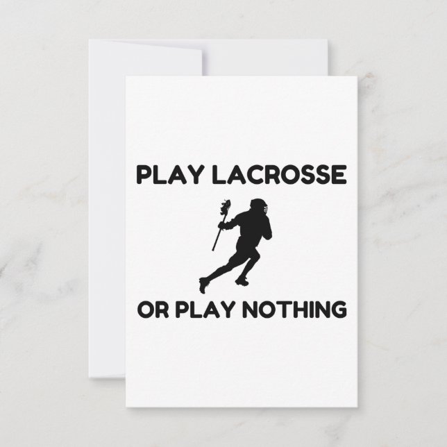 LACROSSE ODER NICHTS SPIELEN DANKESKARTE (Vorderseite)