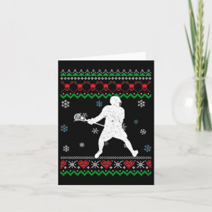 Lacrosse Pajama Ugly Weihnachtsgeschenk Sport Lieb Karte