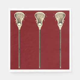 Lacrosse Party Maroon Serviette