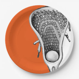 Lacrosse Party Orange Pappteller