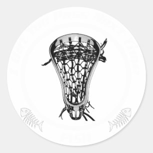 Lacrosse Pass Fisch Runder Aufkleber