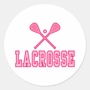 Lacrosse Pink Runder Aufkleber
