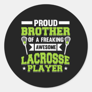 Lacrosse Player Coach Brother Runder Aufkleber