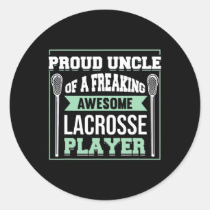 Lacrosse Player Coach Uncle Runder Aufkleber